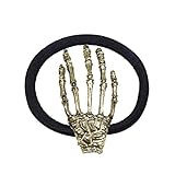 Generic 1PC Schädel Hand Knochen Haar Krawatte Elastische Gothic Punk Haar Seil für Frauen (Golden)