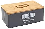Moderne Brotbox mit Öko-Bambus-Schneidebrettdeckel, Brotaufbewahrung für Küchen-Arbeitsplatte, G