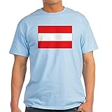 CafePress T-Shirt Österreich-Flagge, Aschgrau, Baumwolle Gr. M, hellb
