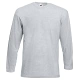 Fruit of the Loom Langarm T-Shirt 61–038–0 Gr. XL, Grau - Heather Grey