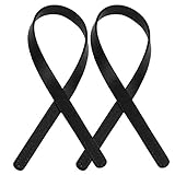 HEEPDD Leder Taschenriemen, 2 Stück Ersatz Umhängetaschen Handtaschen Schultergurte für die Herstellung von Geldbörsenbedarf 1,8 x 60 cm(Schwarz)