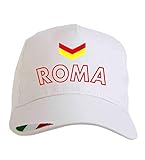 Typolitografie Ghisleri Mütze bestickt Roma weiß mit dreifarbiger Flagge – Polyester, 5 Paneele,