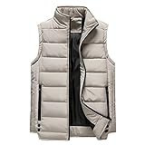 KXZD Herren Steppweste Weste Daunenweste Outdoor Weste Winterweste mit Stehkragen Ärmellos Jacke Übergangsjacke Bodywarmer Warm Gefüttert Gilet Atmosphäre Komfortable All-Match-Weste Baumwolljack