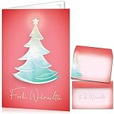 beriluDesign® Weihnachtskarten mit Umschlägen (15er Set) - Klappkarten mit Weihnachtsbaum-Motiv für die schönsten Weihnachtsgrüße - Frohe W