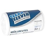 250 Müllbeutel Professional Line Clean and Clever 30L weiß PRO 73