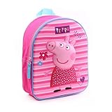 Vadobag VB25042, Rucksack 3D Relief, Peppa Pig, Geräumiger Kinderrucksack Peppa Pig mit einem Staufach. Die gepolsterten Schulterriemen Lassen Sich leicht auf die gewünschte Läng