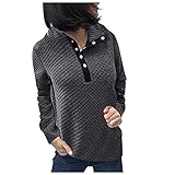 GFGHH Damen Langarm T-Shirts Spitze Hohles Tunika Rundhals Tops Elegant Leichte Bequeme Oberteile Bluse Spitzenarm Laternenärmel Casual Sweatshirt Pulli Shirts Einfarbig Vintage H