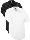Lower East Herren T-Shirt mit Rundhalsausschnitt, Schwarz/Weiß (10er Pack), M