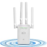 WLAN Repeater, 2,4GHz WLAN Verstärker WiFi Extender mit Router/AP/WPS/Wireless Access Point Modus, WiFi Repeater 4 External Antennas, 2 E