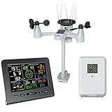 Onepeak wetterstation, Wetterstationen Profi Funk Wetterstation 0370-SN SE PRO Triple (3 Displays) - WiFi Internet Wetterstation Farbdisplay, Wunderground, App