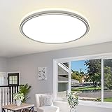 LED Deckenleuchte Flach Rund 18W 2400LM Ultra dünn, DODOPEN 4000K Neutralweiß Küchenlampen, IP44 Deckenlampe für Badezimmer Flur Schlafzimmer Keller Balkon, ø29*2,85