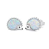 Igel Ohrringe 925 Sterling Silber Opal Igel Ohrstecker süß Tier Ohrringe Schmuck Geschenke Hypoallergen für Frauen M