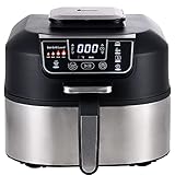 MasterPro Küchenmaschine - Elektrischer Grill Kühlgrill Griff Backen Fritteuse ohne Öl Dehydrierung Küche Air Fryer mit LED-Touchscreen, 6,3 l, Timer, BPA- und PFOA-frei, 1760 W