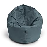 BubiBag Sitzsack XXL | 2-in-1 Sitzkissen mit Füllung - Bodenkissen Kissen Sessel BeanBag (145 cm Durchmesser, anthrazit)