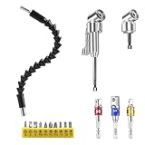 Winkelgetriebe 105° für Akkuschrauber Set, Enthält 2 x Winkelschrauber Vorsatz Adapter 1/4'-5/13.6 cm, 1 x Bohrer Verlängerung Flexibel Schwarz, 3 x Stecknussadapter Akkuschrauber, 10x Torx Tamper B