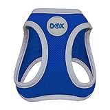 DDOXX Brustgeschirr Air Mesh, Step-In, reflektierend | viele Farben | für kleine, mittlere & mittelgroße Hunde | Hunde-Geschirr Hund Katze Welpe | Katzen-Geschirr Welpen-Geschirr | Blau, XS