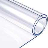 SSNG Transparente Tischdecke,Plastik Tischdecke,Tischschutz Transparent Hochglanz Schutzfolie Tischschutz,Durchsichtig Leicht Zu Reinigen,FüR Tisch/Esszimmer/Couchtisch(Color:1.0mm,Size:30x40cm)