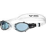 arena Unisex Training Freizeit Schwimmbrille Nimesis Crystal Medium (UV-Schutz, Anti-Fog Beschichtung), Smoke-Clear-Black (55), One S