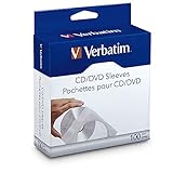 Verbatim CD Umschläge - 100 Stück - CD Hüllen - Hüllen für CD Rohlinge - Schutz vor Staub & Schmutz - CD Schutzhüllen mit Sichtfenster - verschließbare Papierhüllen für CD & DVD & Blu-Ray