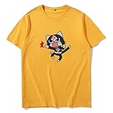 Monster Hunter T-Shirt,Videospiel Mh 3D Gedruckt 100% Baumwolle Gelb Kurzarm Für Sommer Geschenk Spiel Liebhaber Teen E L