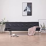 SANON Schlafsofa Mit Zwei Kissen Couch Mit Schlaffunktion Verstellbares Klappschlafsofa FüR Wohnzimmer 3 Liegepositionen Kunstledersofa Mit Verchromten FüßEn B