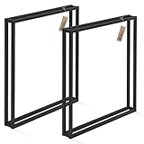 LAMO Manufaktur Tischbeine für Schreibstisch | Esstisch, Frame | Vierkantprofil 20x20 mm, Tischgestell 70x72 cm (BxH), Schwarz| 2 Stück, LTS-18-L-EE-9005