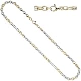 Collier Halskette 585 Gold Gelbgold Weißgold bicolor 45 cm Kette Goldk