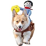 Morbuy Reizende Katzenkostüm Hunde Haustier Kleidung, HundeKostüm Hundebekleidung Kostüme Kleidung Katze lustiges Kleid Cosplay (M, Farbe 5 Cowboy-Reiter-Art)