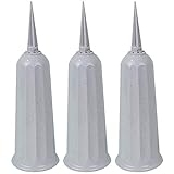 VOSAREA 3 Stück Friedhofs-Blumenvasen Kegel für Grabstätten, Gedenkstätten mit Metallpfahl, Kunststoffkegel, Friedhofsvase (grau)
