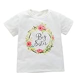 Miyanuby T-Shirts Strampler für Mädchen Big Sister und Little Sister Sommer Baumwolle Kurzarm T-Shirt Strampler Einteilige Bodys Kleidung