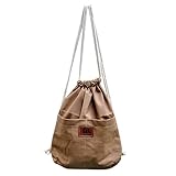 ultiMade - Trendiger Hipster Stoffbeutel Simple aus Baumwolle - Turnbeutel Tasche mit Kordel und geteilter Extratasche Uni Hellb