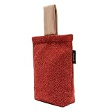McAlister Textiles Herringbone Tweed | dekorativer Designer Türstopper in Rot & Beige | ungefüllter Türsack traditionelles Fischgräten-M
