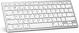 OMOTON Englische Bluetooth Tastatur / Keyboard (ultraschlanke) für Apple iPad Air, iPad Pro, iPad Mini und andere iOS Gerät, weiß