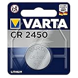 Varta 13501450 - Batterie Electronics Lithium Knopfzelle CR2450 mit 3 Volt, Kapazität 560 mAh, für verschiedenste Geräte- und Verbraucheranforderung