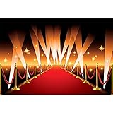 AWERT 3x2,5m Hollywood Kulisse Roter Teppich Läufer für Party Hintergrund für Fotografie Film Party Hollywood Preisverleihung Dekor Erwachsene Kinder Portrait Fotostudio R
