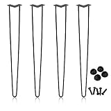 4 Stück Tischbeine Hairpin Legs 2 Stangen DIY Haarnadelbeine 72cm(28 zoll) für Esstisch, Nachttisch, Schreibtisch, TV-Schränke, Schw