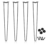 4 Stück Tischbeine Hairpin Legs 2 Stangen DIY Haarnadelbeine 72cm(28 zoll) für Esstisch, Nachttisch, Schreibtisch, TV-Schränke, Schw