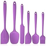 HENSHOW Silikon Spatel Set 6-teilig, Premium Antihaft Silikon Küchenutensilien Kochset zum Kochen, Backen und Mischen (Lila)