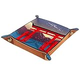 Männer Frauen Schmuck Schlüsselfach,Ordentlich Tablett,Japanisches schwimmendes Tor des Itsukushima-Schreins,Taschenleerer Leder,Elegantes Geschenk