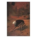 BDDK Zdzislaw Beksinski Futurismus Surrealistisch Barock Gothic Leinwand Poster Wandkunst Dekor Bild Gemälde für Wohnzimmer Schlafzimmer Dekoration ungerahmter Stil 30 x 90