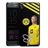 DeinDesign Silikon Hülle kompatibel mit Sony Xperia XA Case schwarz Handyhülle Erling Haaland Borussia Dortmund BVB