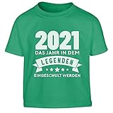 Legenden Schulanfang Junge Einschulung 2021 Schulkind Kinder Jungen T-Shirt 128 Grü