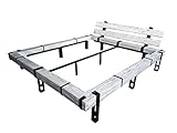 CHYRKA® Massivholzbett Balkenbett Bett Doppelbett Massivholz LEMBERG Loft Vintage Industrie Rustikal Design Handmade Holz Metall (Weiss, 140 x 200 cm)