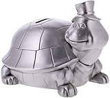 PDMK Klassische Vintage Metallschildkröte Stil Münztopf Sparschwein Spardose Geschenk Silb