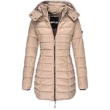 Damen Winter Parka Lang Warm Steppmantel Daunenjacke mit Kapuze Einfarbig Warme Wintermantel Trenchcoat Outdoorjacke Kapuze Winterparka Outdoor Leichte Daunenjacke Softshelljacke mit T