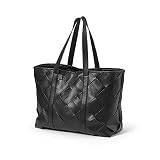 Elodie Details Wickeltasche Reisetasche Braided Leather mit Schnallen für Buggy und Wickelunterlage, Groß, aus Veganem Leder - Black, Schw