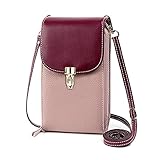 Carryluxy Crossbody Handytaschen für Damen, Geldbörsen, kleine Umhängetasche, Handygeldbörse, Kreditkartenfächer, rot, S