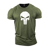 GYMTIER Bodybuilding-T-Shirt der Männer - Skull - Fitness-Trainingsob