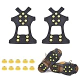 HQCM Schuhspikes, 10-Stud Ice Klampen Steigeisen Slip-on Stretch Schuhe Spikes für Winter Outdoor Sp