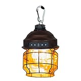 Henoot LED Campinglampe USB Aufladbar Camping Laterne Dimmbar Campingleuchte Vintage Outdoor Hanging Laternen Tragbare wiederaufladbare Zeltleuchte mit Karabiner Antike N